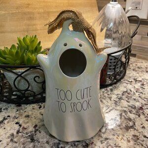 NWT RAE DUNN Too Cute To Spook Luster Ghost Birdhouse
